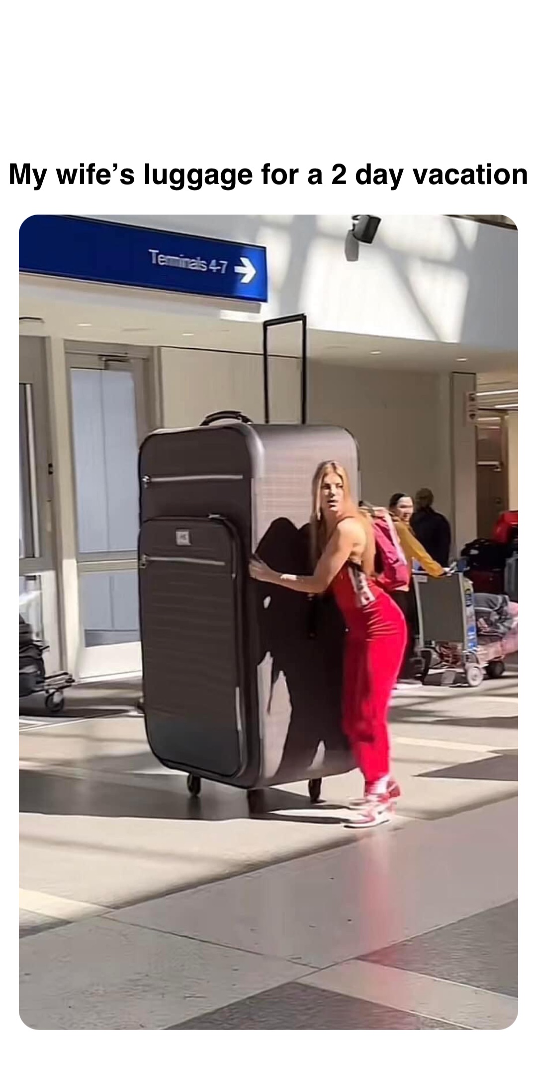 Double tap to edit My wife’s luggage for a 2 day vacation