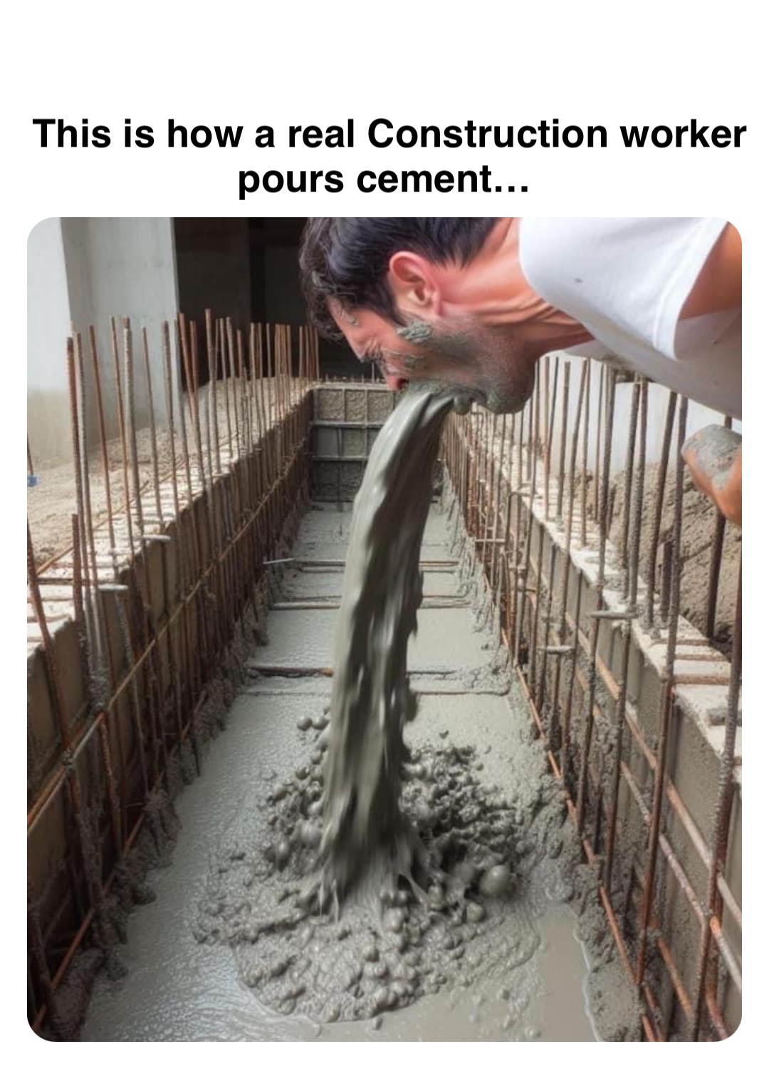 Double tap to edit This is how a real Construction worker pours cement…