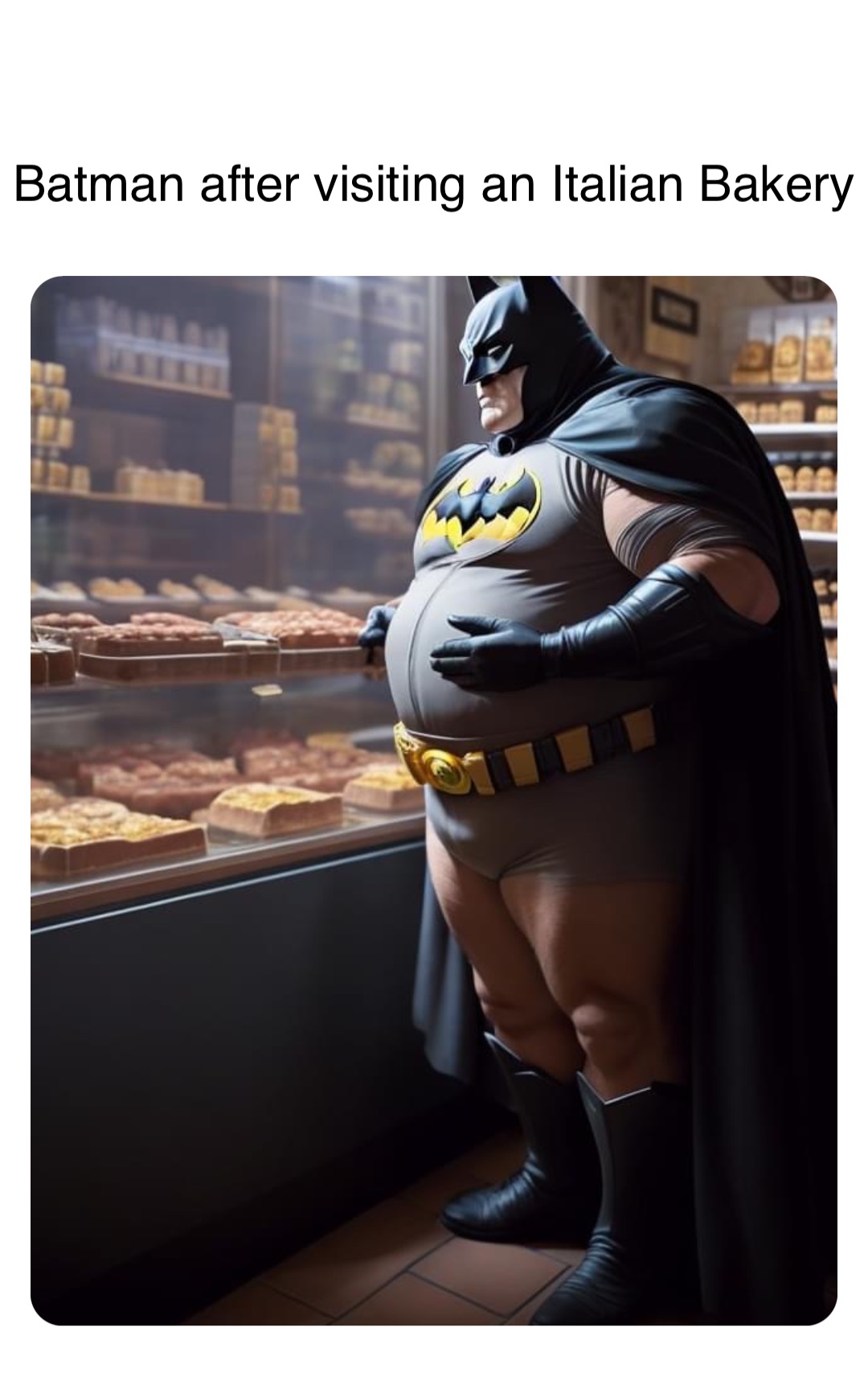 Double tap to edit Batman after visiting an Italian Bakery
