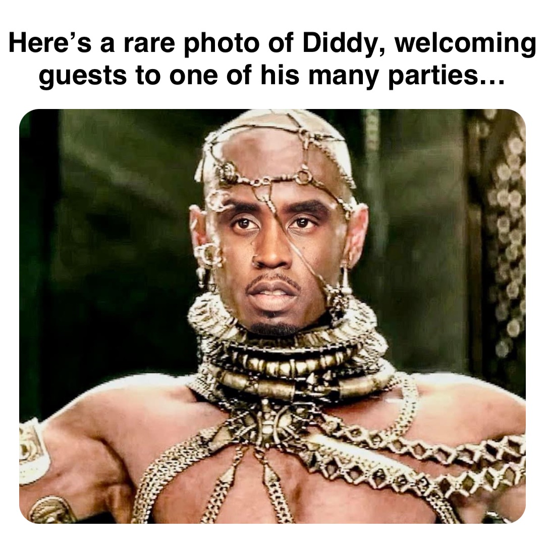 Double tap to edit Here’s a rare photo of Diddy, welcoming guests to one of his many parties…