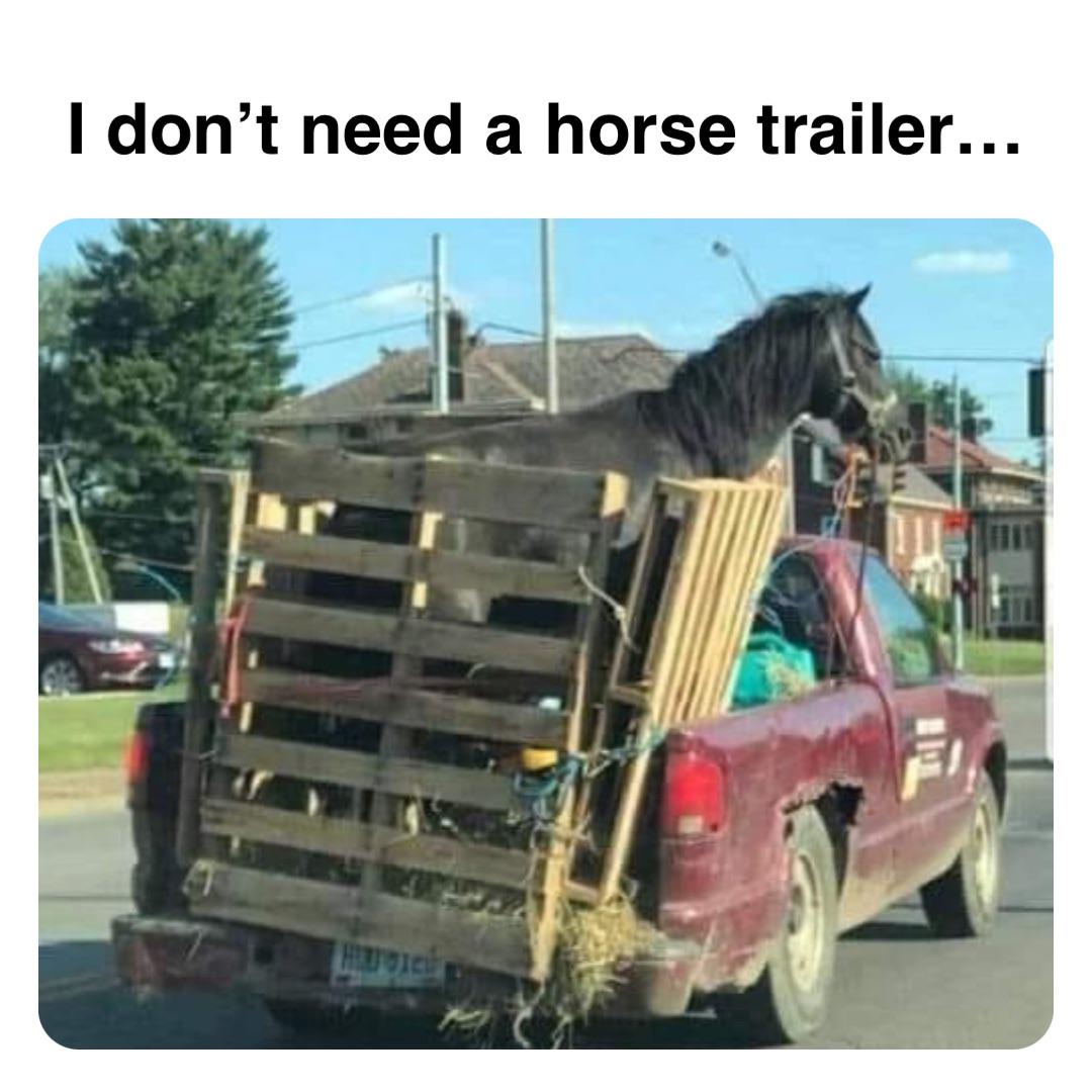 Double tap to edit I don’t need a horse trailer…