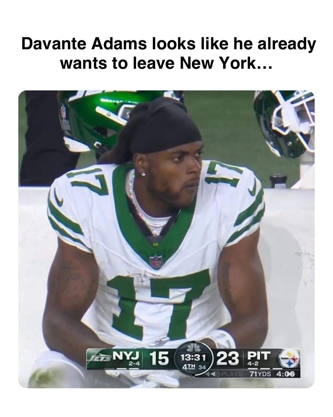 Double tap to edit Davante Adams looks like he already wants to leave New York…