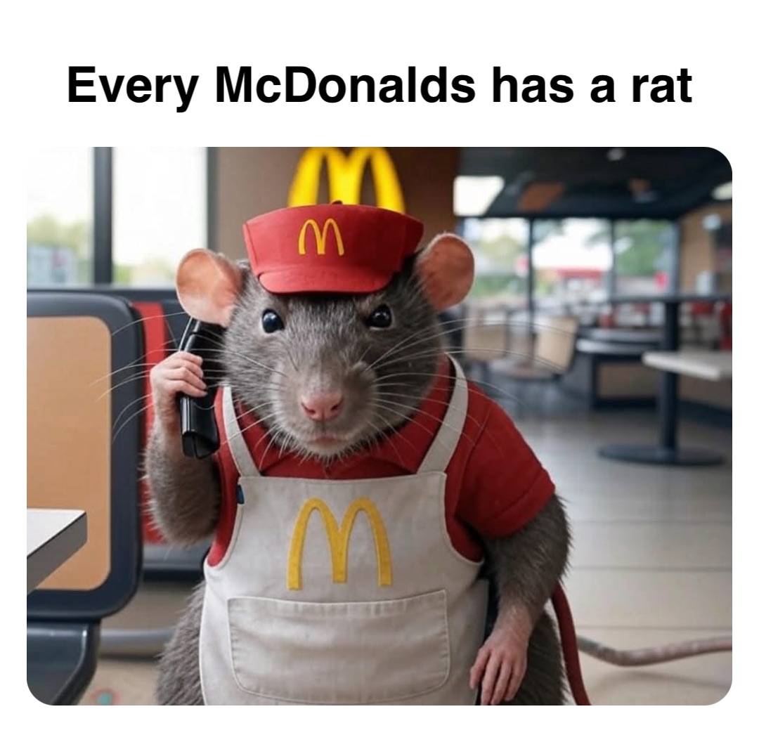 Double tap to edit Every McDonalds has a rat