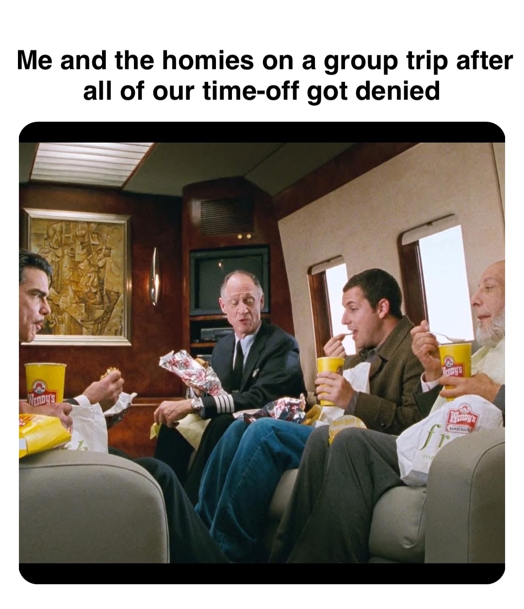 Double tap to edit Me and the homies on a group trip after all of our time-off got denied