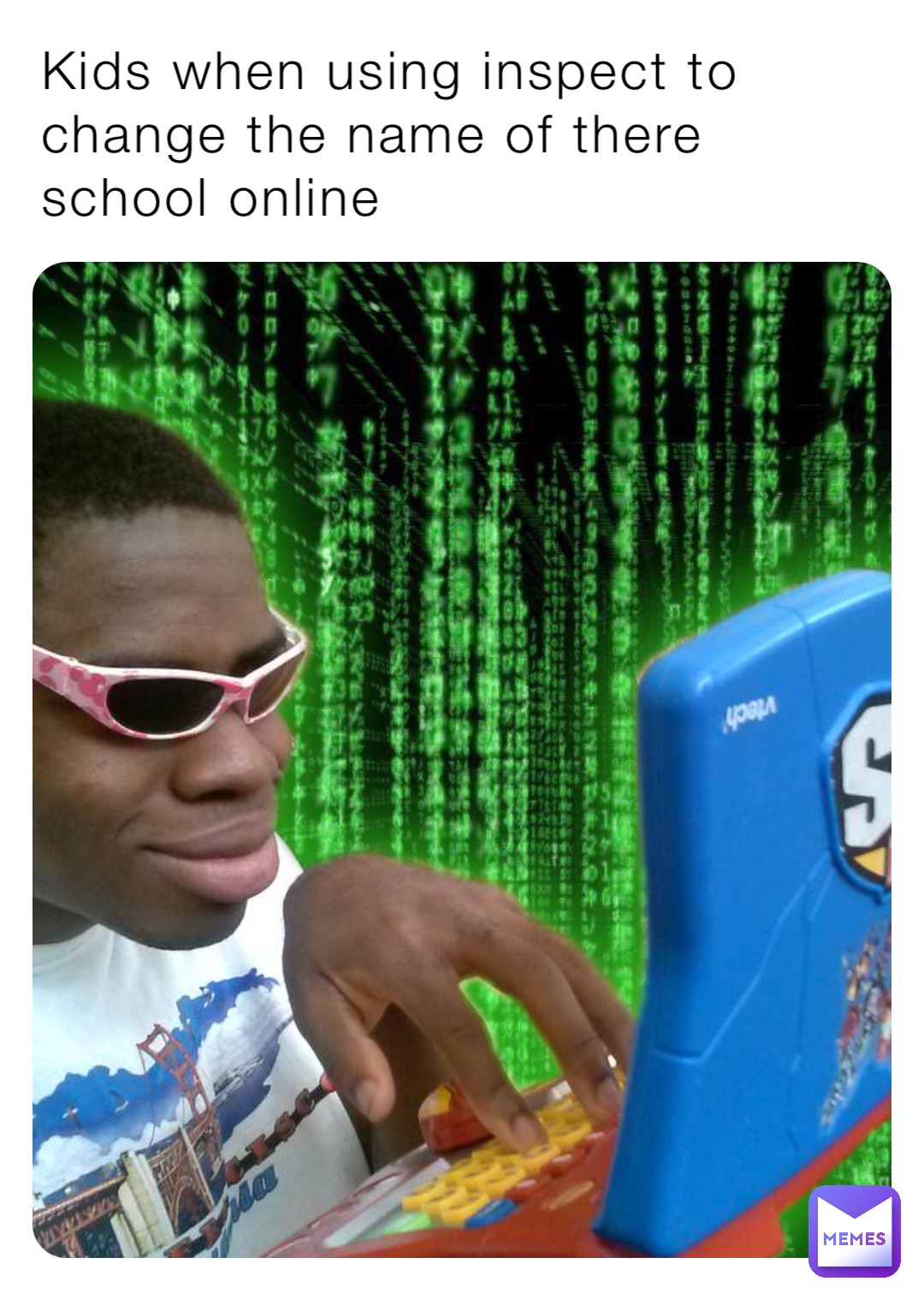 Kids when using inspect to change the name of there school online