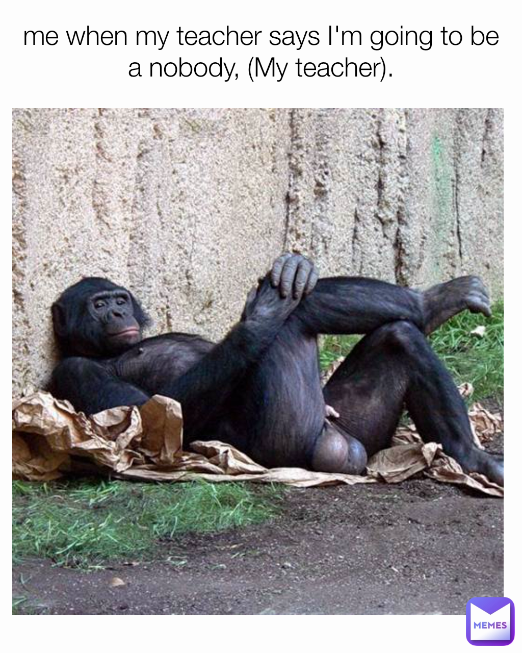 me when my teacher says I'm going to be a nobody, (My teacher).
