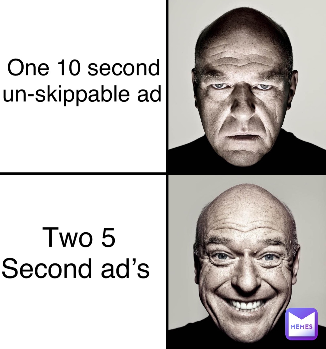 One 10 second 
un-skippable ad Two 5 
Second ad’s