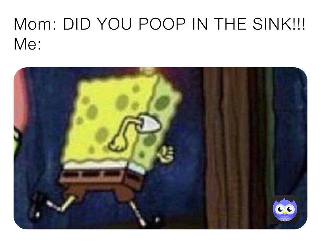 Mom: DID YOU POOP IN THE SINK!!!
Me: