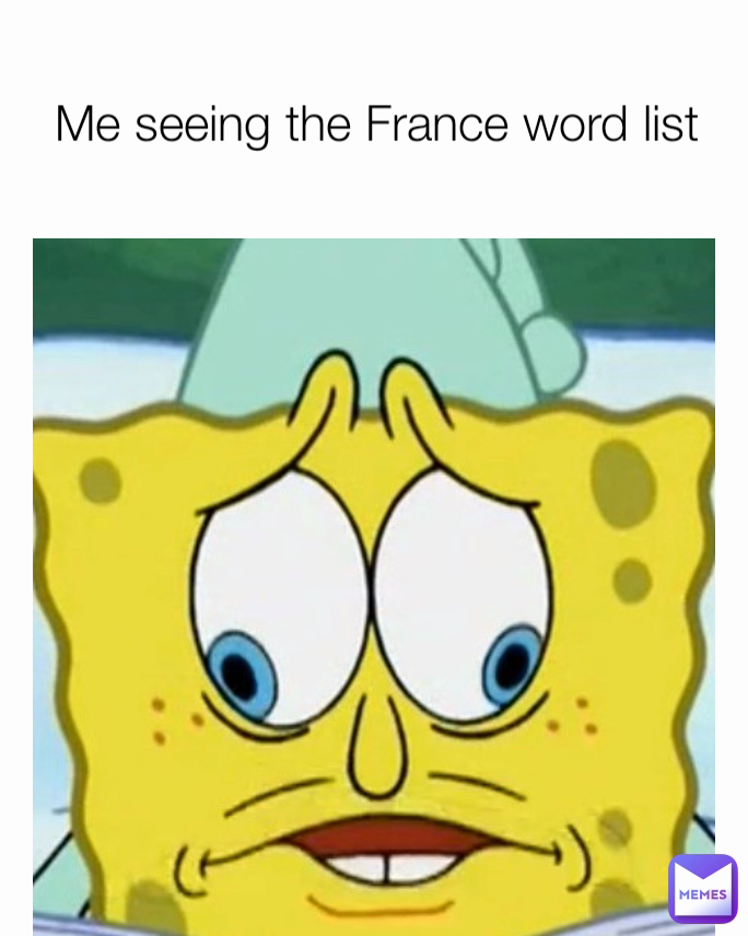 Me seeing the France word list