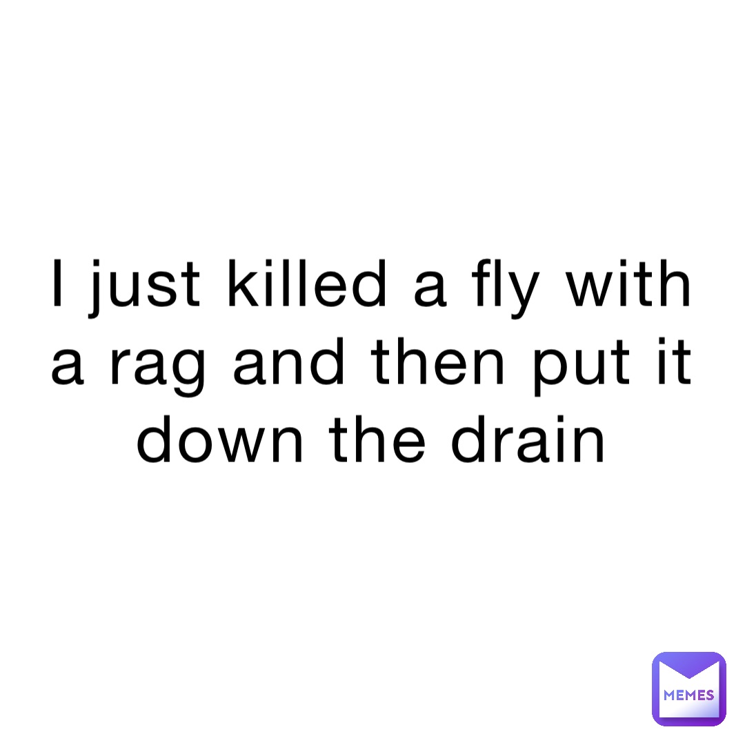 I just killed a fly with a rag and then put it down the drain