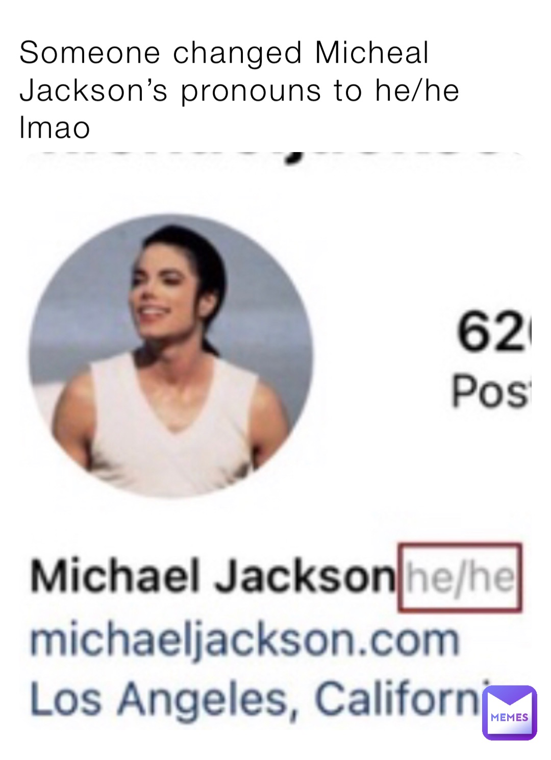Someone changed Micheal Jackson’s pronouns to he/he lmao Bilbo