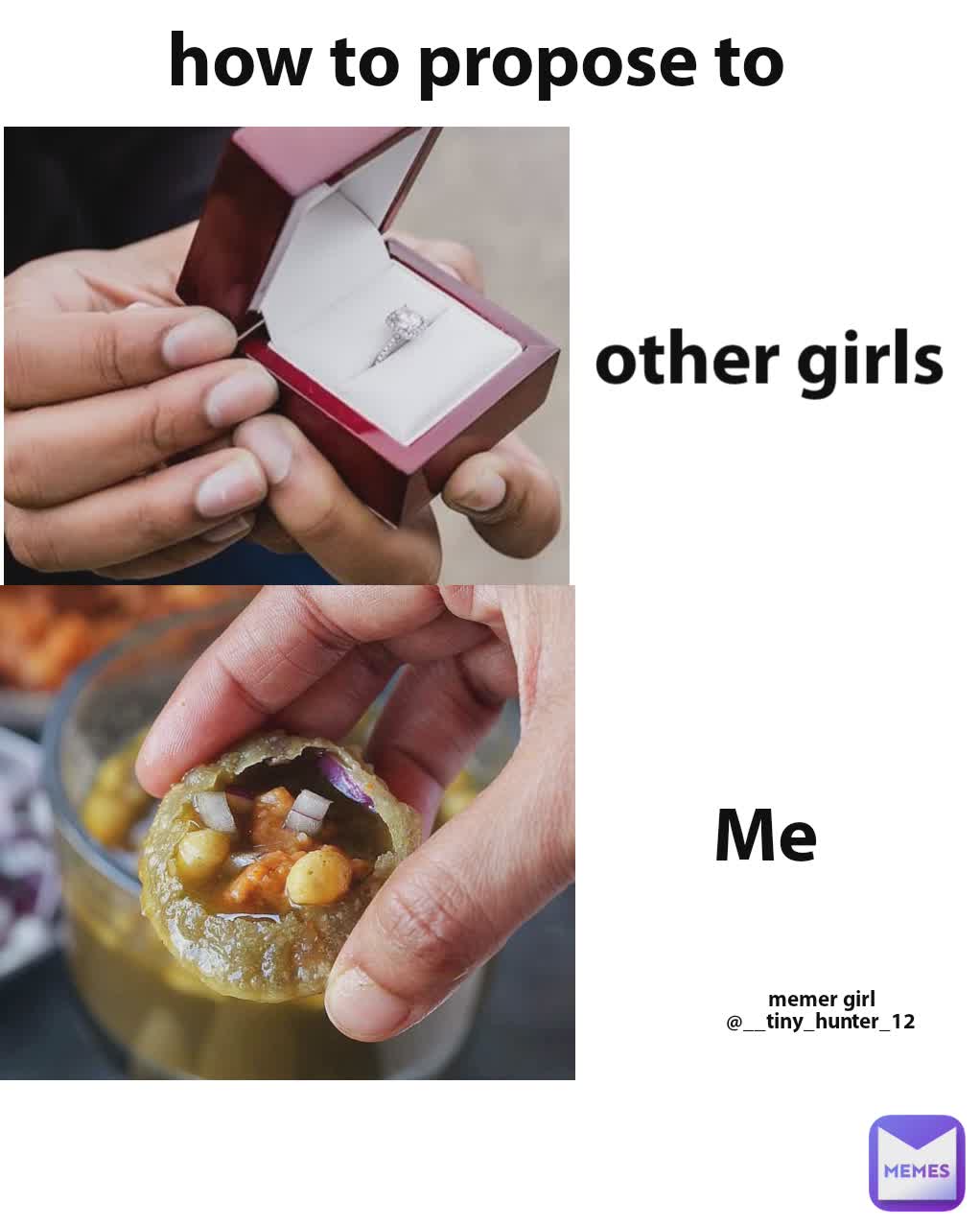 how to propose to other girls Me memer girl
@__tiny_hunter_12