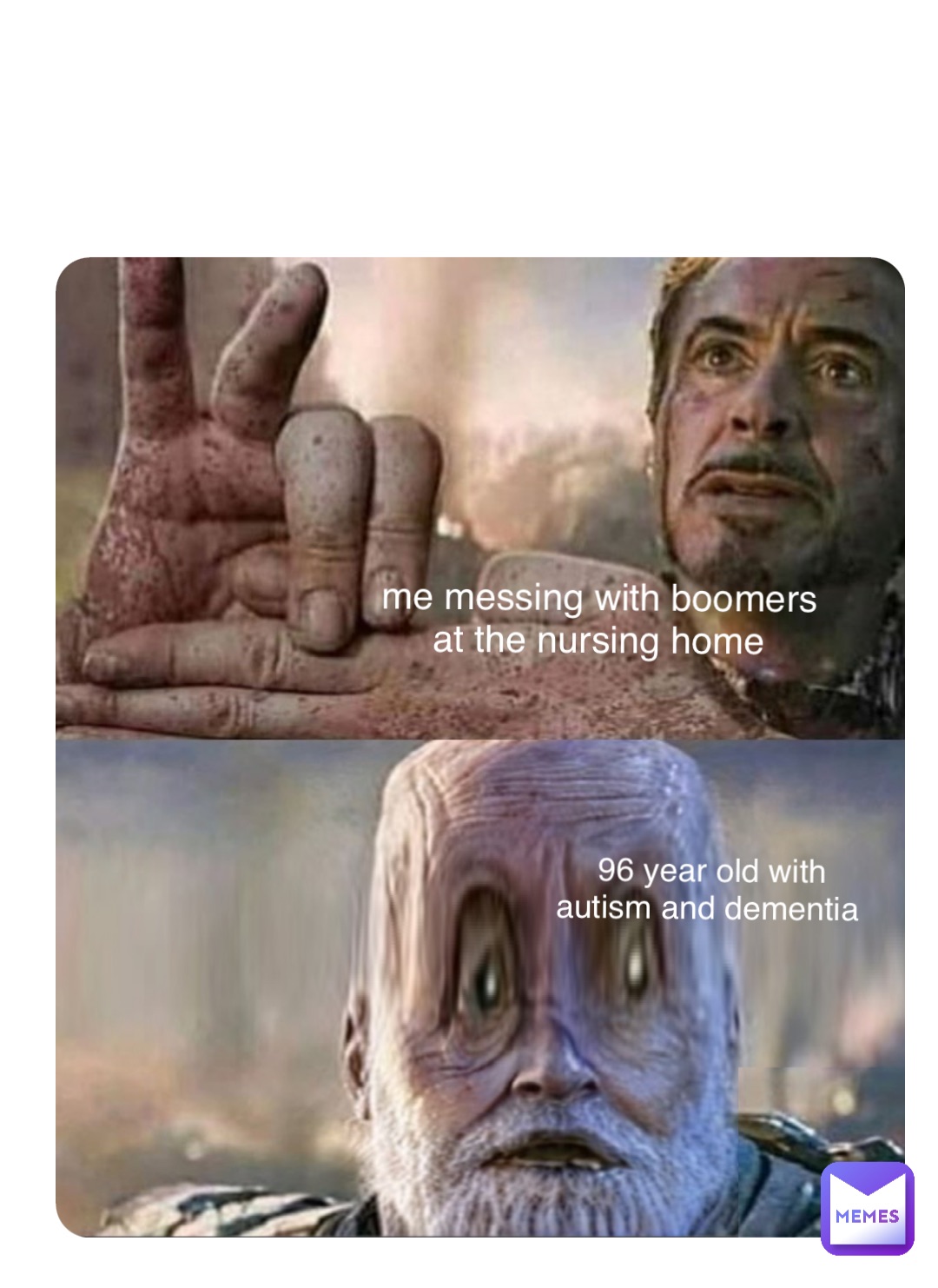 Double tap to edit me messing with boomers at the nursing home 96 year old  with autism and dementia | @ninja_turtle | Memes, image size:1080x1482