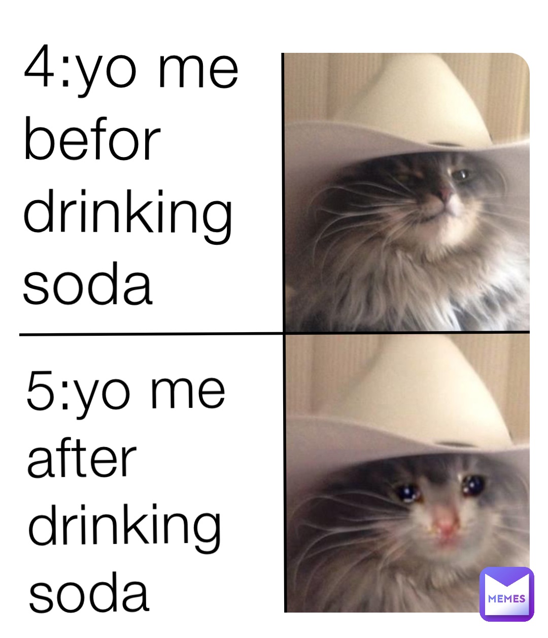 4:yo me befor drinking soda 5:yo me after drinking soda