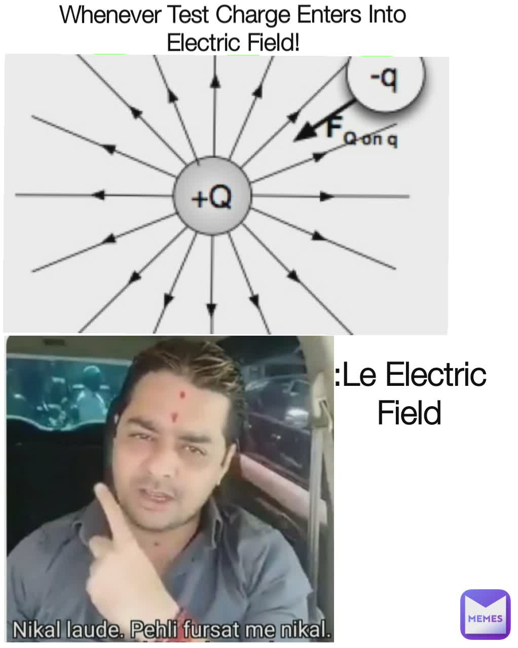 Whenever Test Charge Enters Into Electric Field! :Le Electric Field
