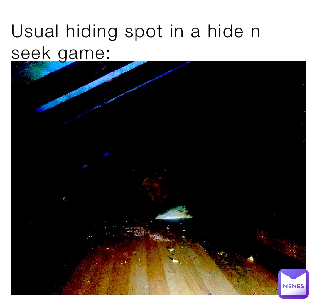 Usual hiding spot in a hide n seek game: