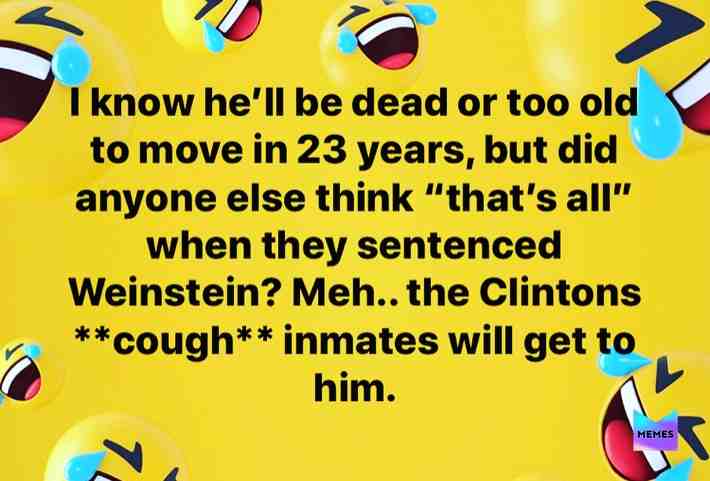 Good riddance! #harveyweinstein #weinstein #theclintons #clintonsbodycount #funny #comedy #comedian #standup #laugh #humor #viral #lol #lmao #joke #joking