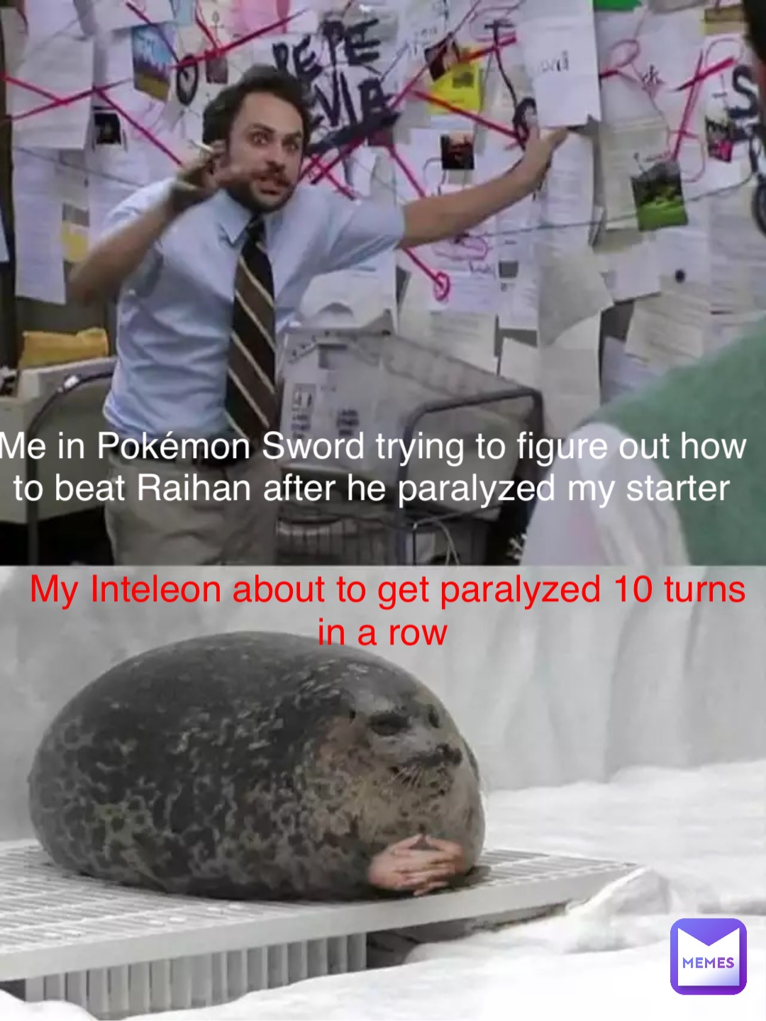 Me in Pokémon Sword trying to figure out how to beat Raihan after he paralyzed my starter My Inteleon about to get paralyzed 10 turns in a row