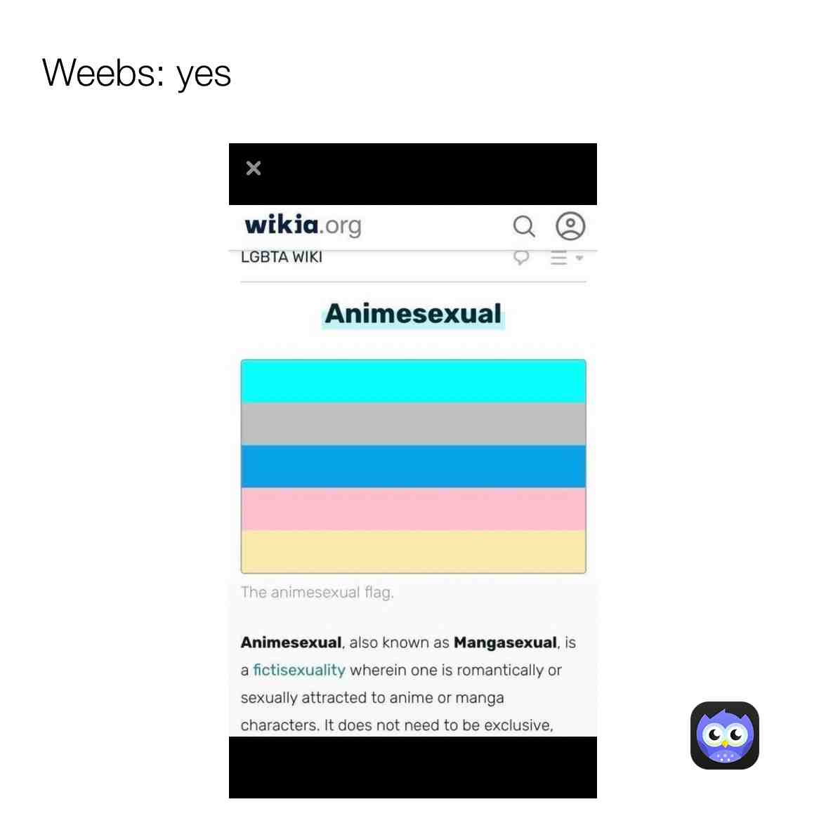 #pride #weeb #anime #manga I tested for animesexual positive guys!!