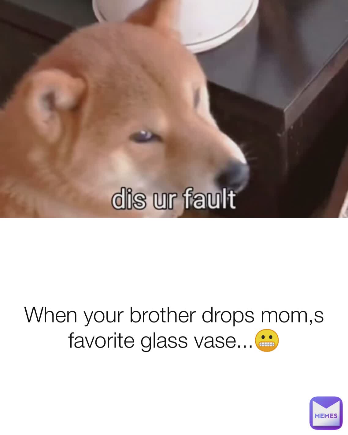 When your brother drops mom,s favorite glass vase...😬