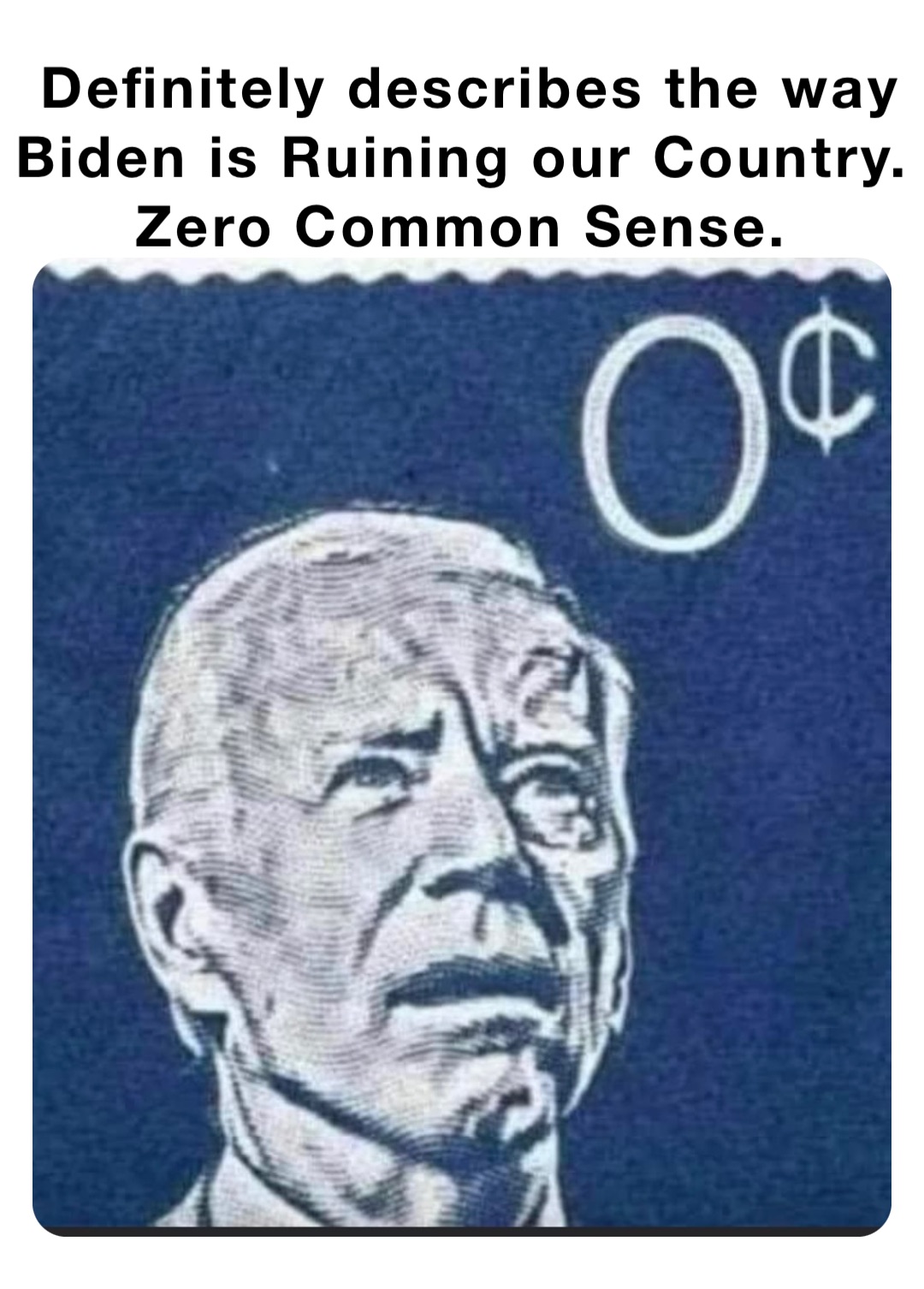 Definitely describes the way Biden is Ruining our Country. Zero Common Sense.