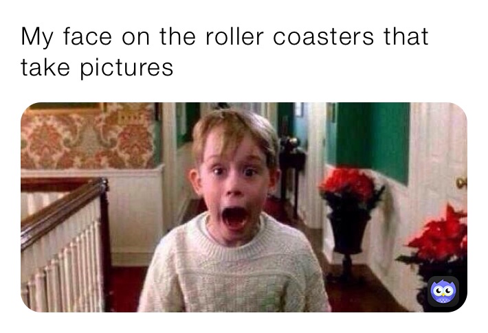 My face on the roller coasters that take pictures 