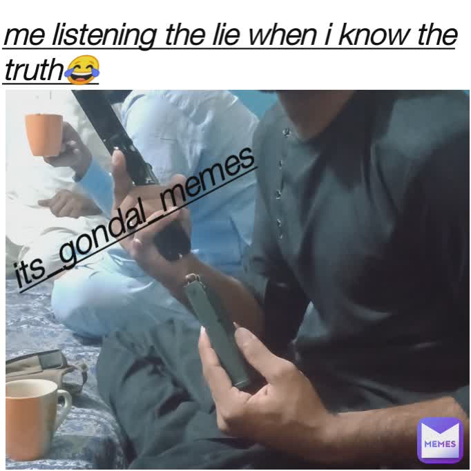 me listening the lie when i know the truth😂 its_gondal_memes