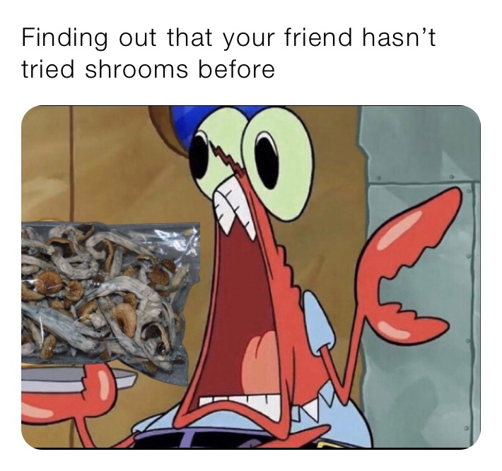 Finding out that your friend hasn’t tried shrooms before 