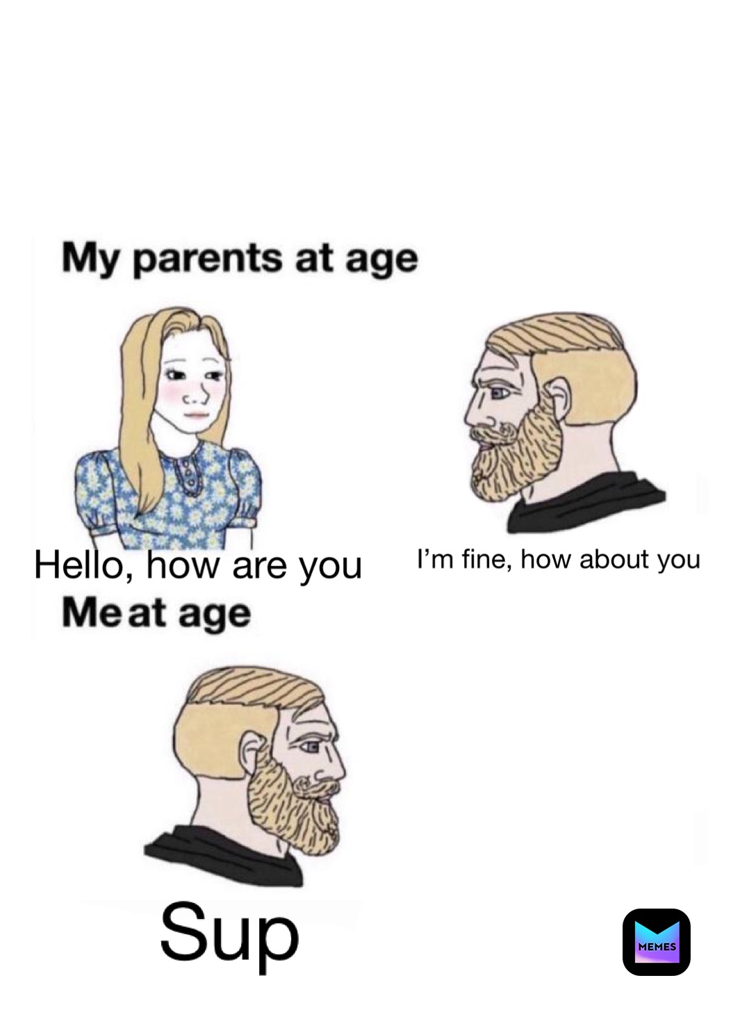 Sup Hello, how are you I’m fine, how about you