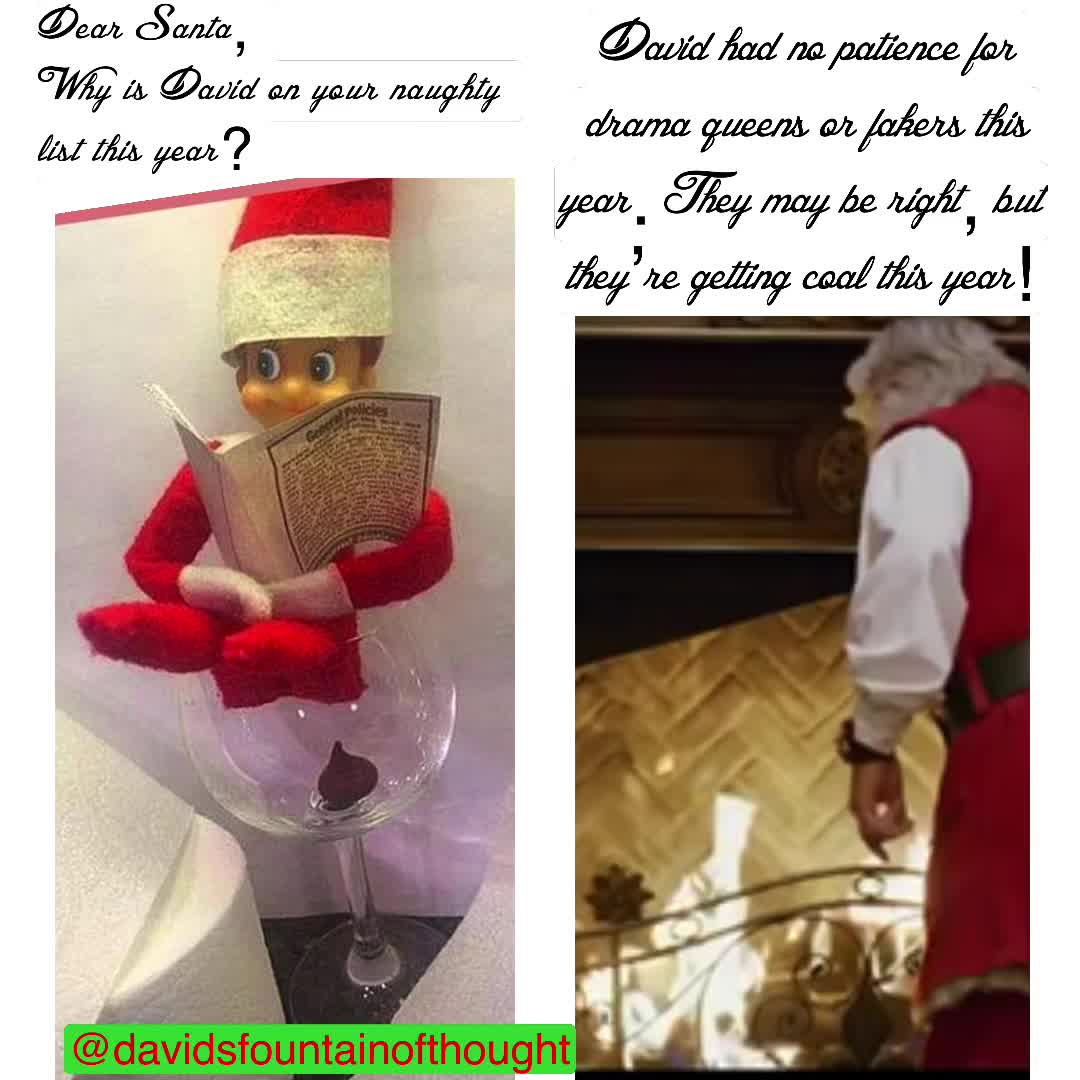 Why I’m on the naughty list.  #christmas  #christmasmemes  #naughtylist  #santa  #queer  #them  #davidsfountainofthought