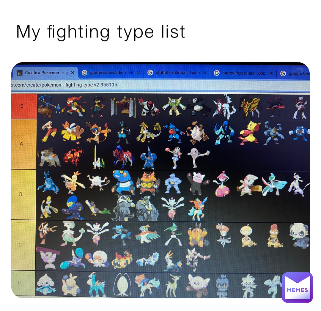 My fighting type list