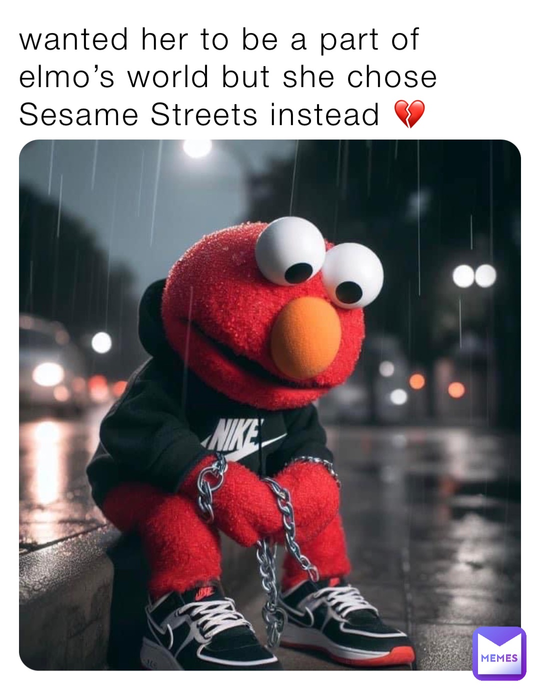 wanted her to be a part of elmo’s world but she chose Sesame Streets instead 💔