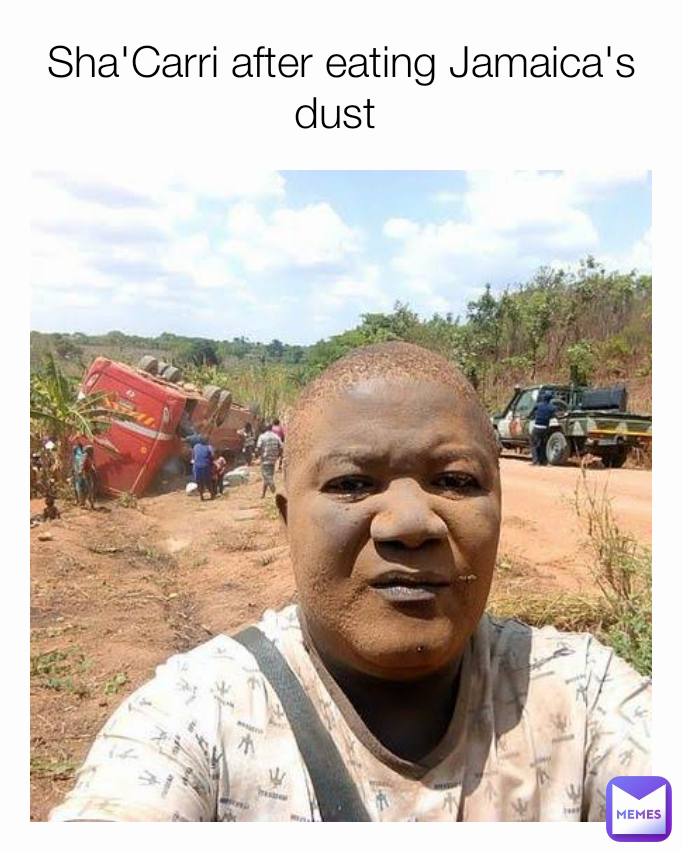 Sha'Carri after eating Jamaica's dust 