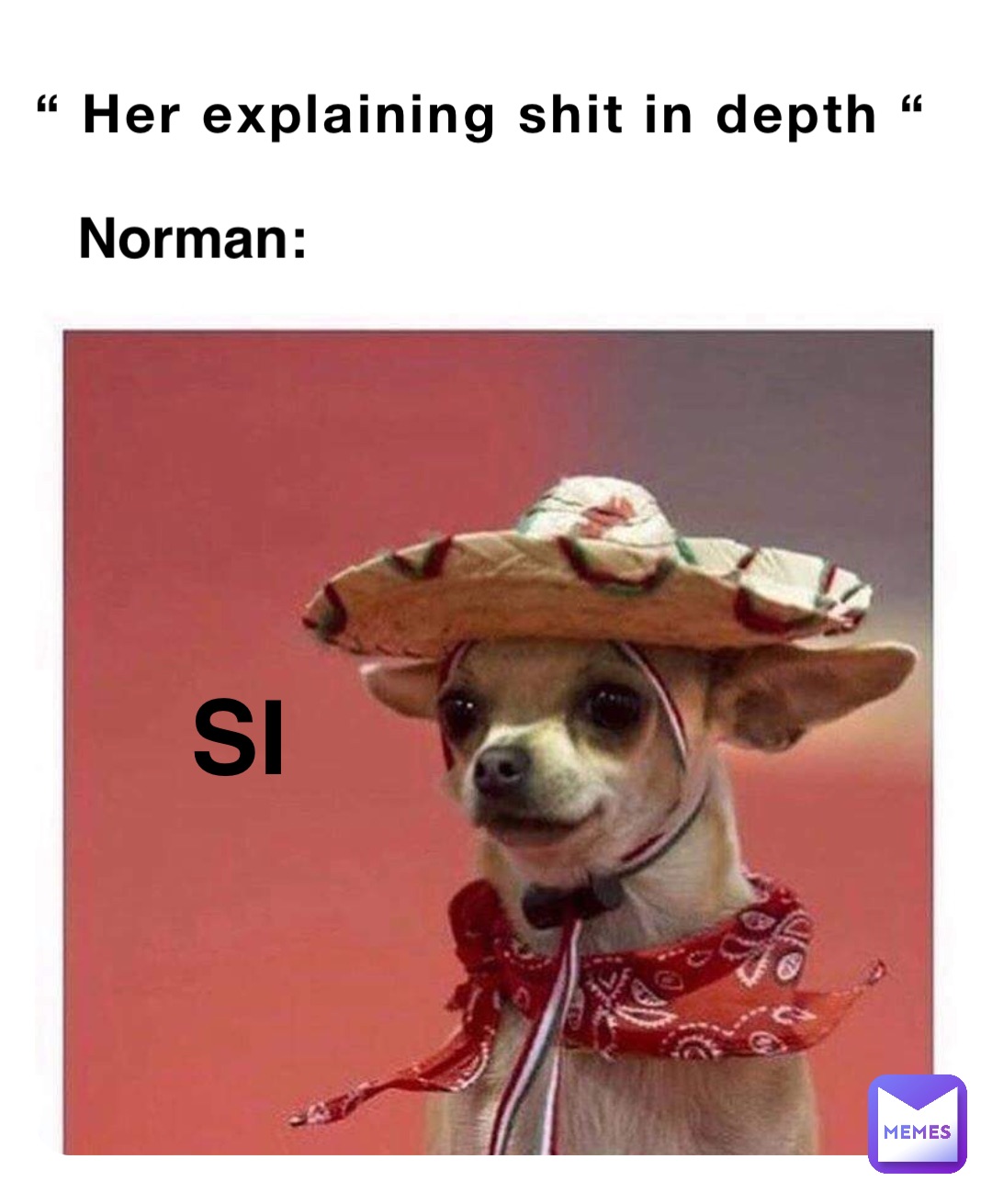 “ Her explaining shit in depth “ Norman: SI