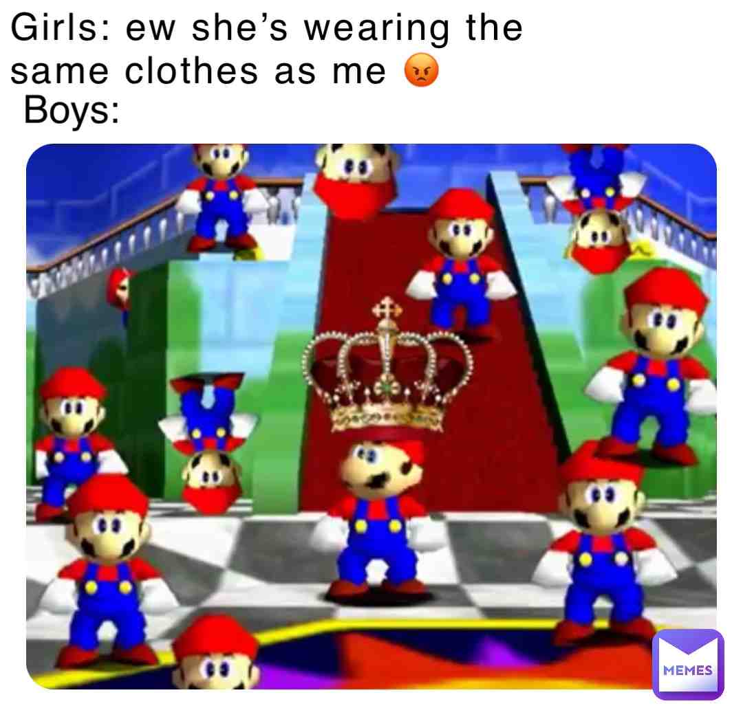 Clones #mario #boysvsgirlsmemes #boysvsgirls #clothes #funny #memes