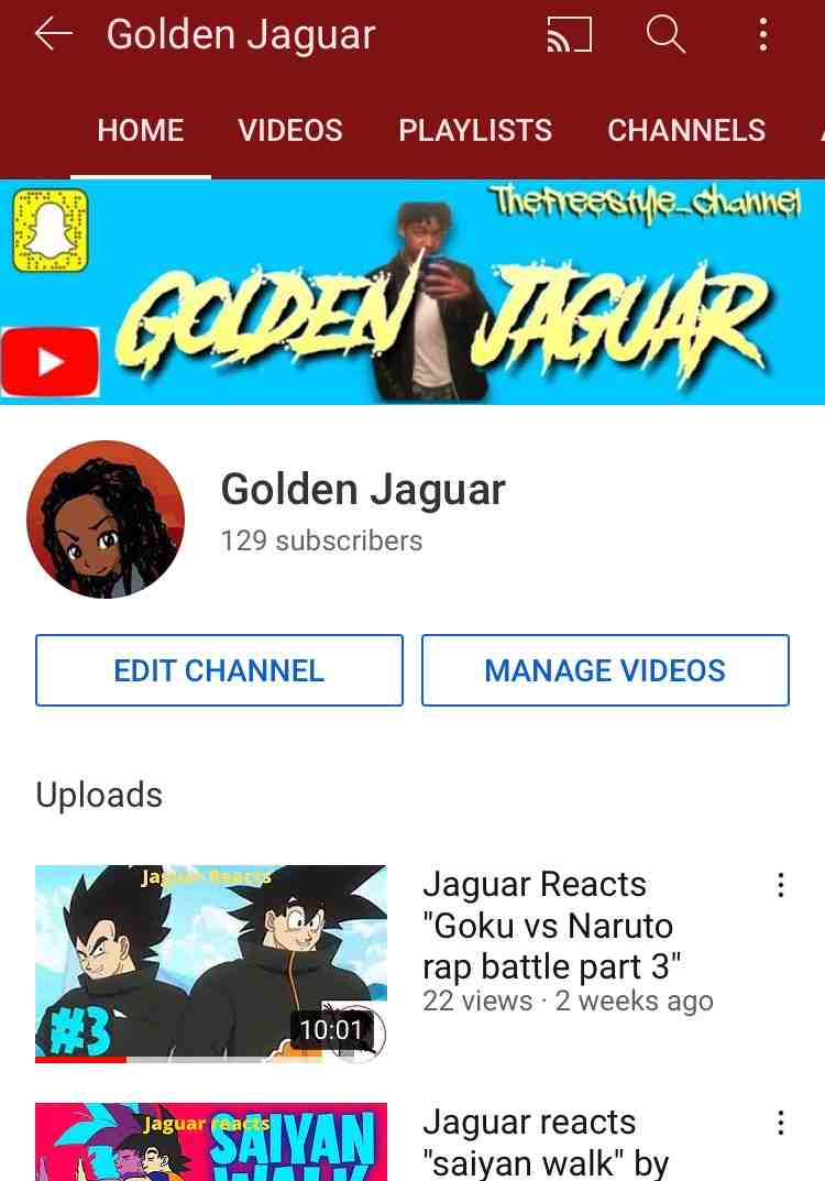 Subscribe to my YouTube channel. It’s called golden Jaguar and I like to call it the freestyle channel because I will be posting diverse content. https://youtube.com/channel/UC6X9Qx2f6F6y425nDg3x-_Q