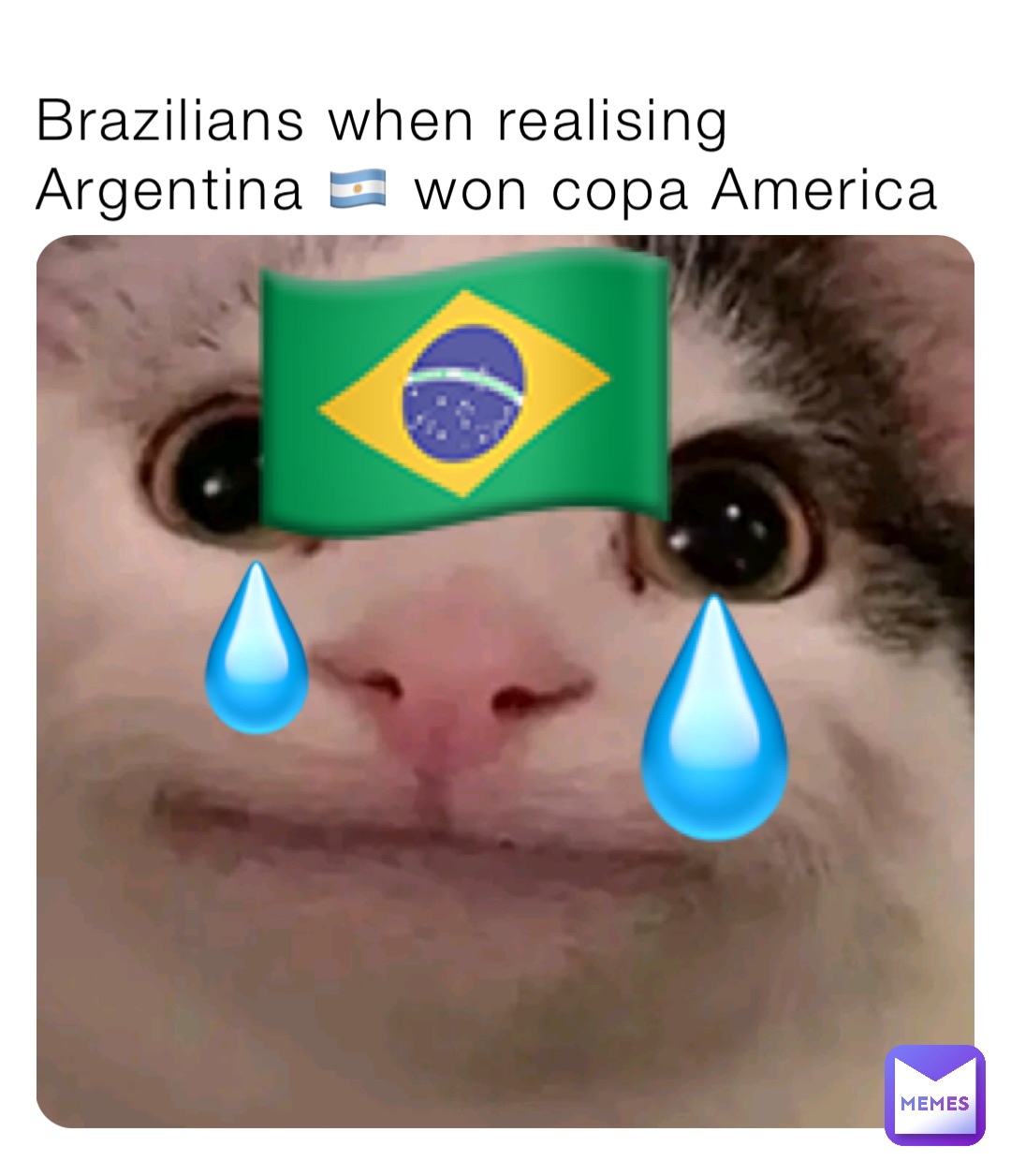 Brazilians when realising Argentina 🇦🇷 won copa America 💧 💧 🇧🇷