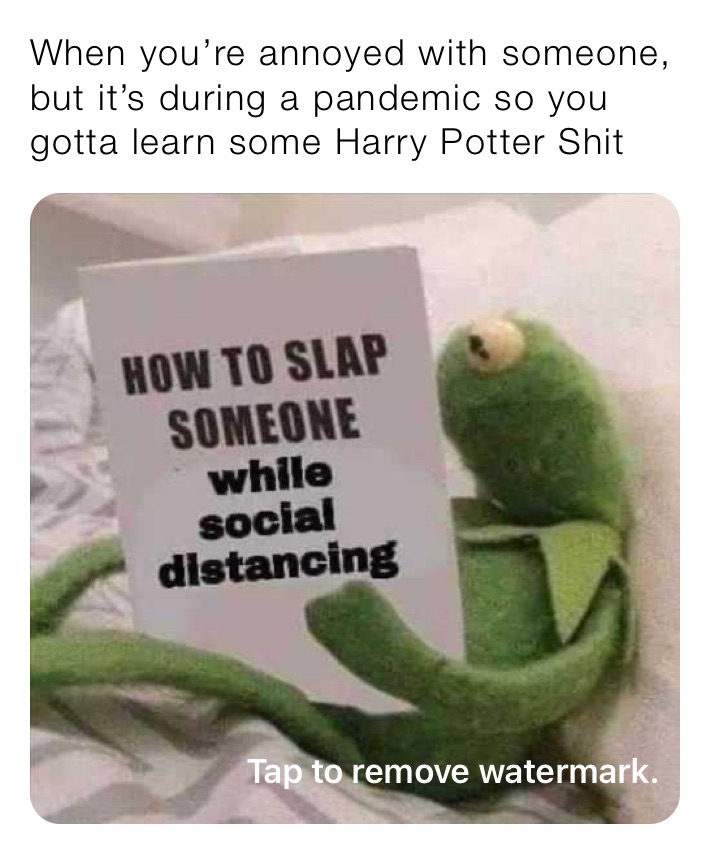 When you’re annoyed with someone, but it’s during a pandemic so you gotta learn some Harry Potter Shit