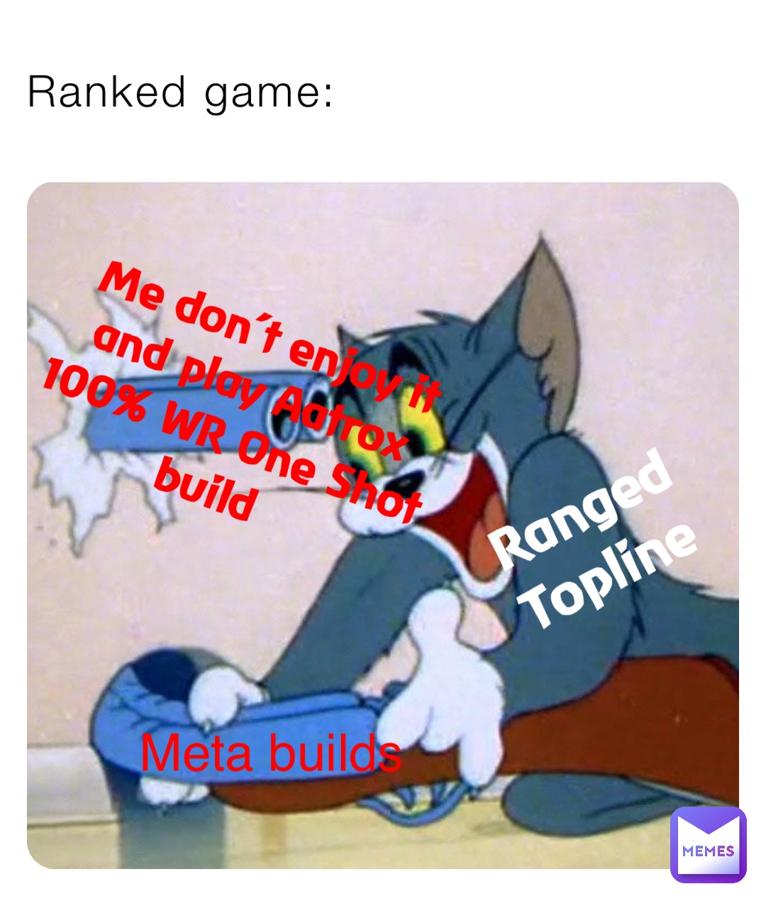 Ranked game: Ranged Topline Meta builds Me don’t enjoy it and play Aatrox 100% WR One Shot build