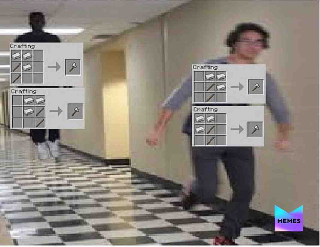 😂😂😂 Please keep your axes in the middle #minecraft