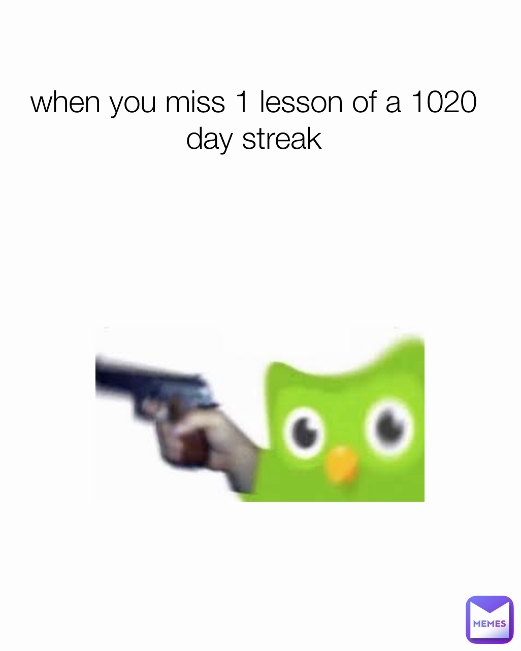 when you miss 1 lesson of a 1020 day streak