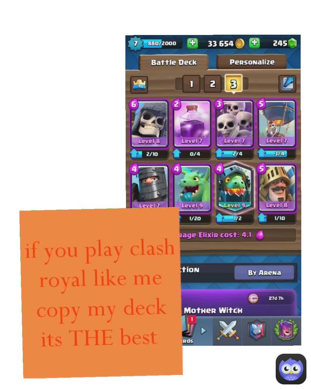 if you play clash royal like me copy my deck its THE best 