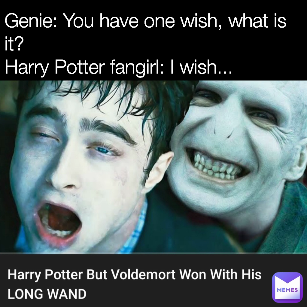 Genie: You have one wish, what is it? Harry Potter fangirl: I wish ...