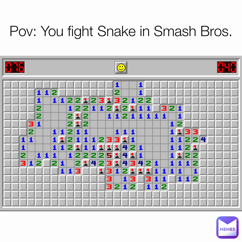 Pov: You fight Snake in Smash Bros.