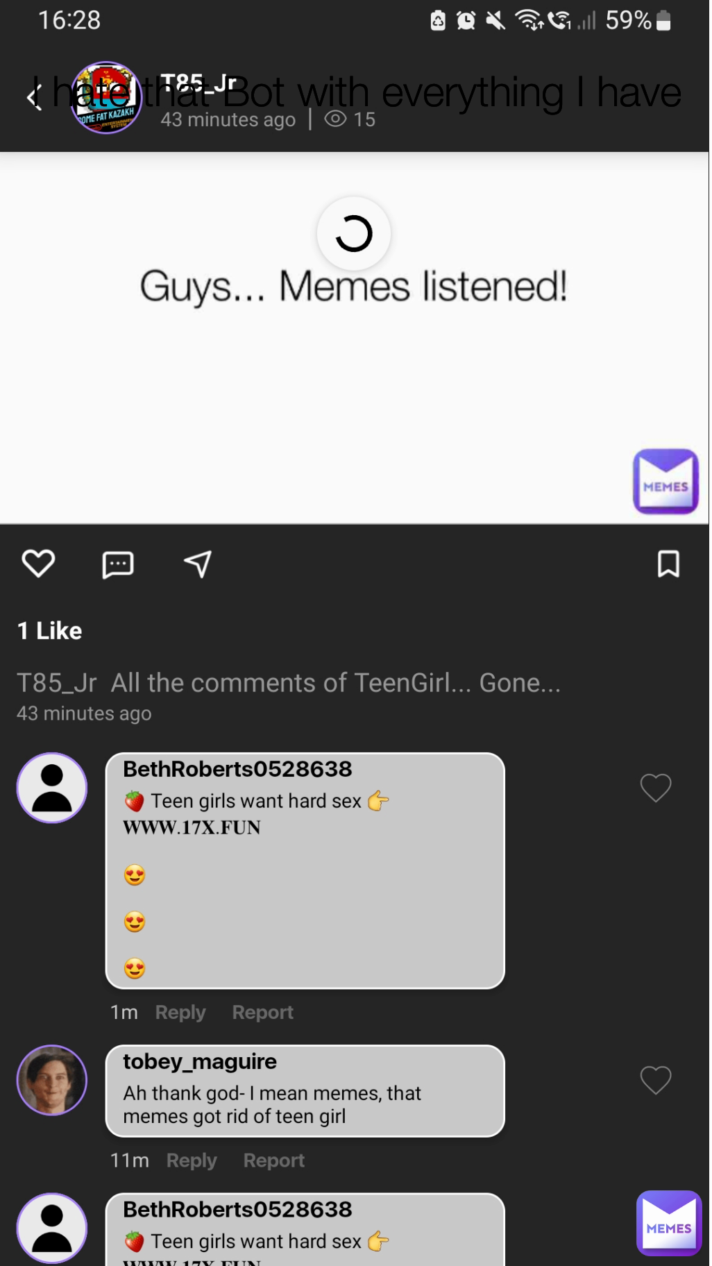 I hate that Bot with everything I have