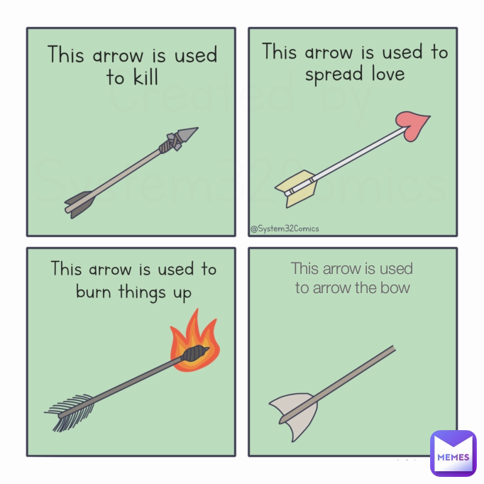 This arrow is used
to arrow the bow