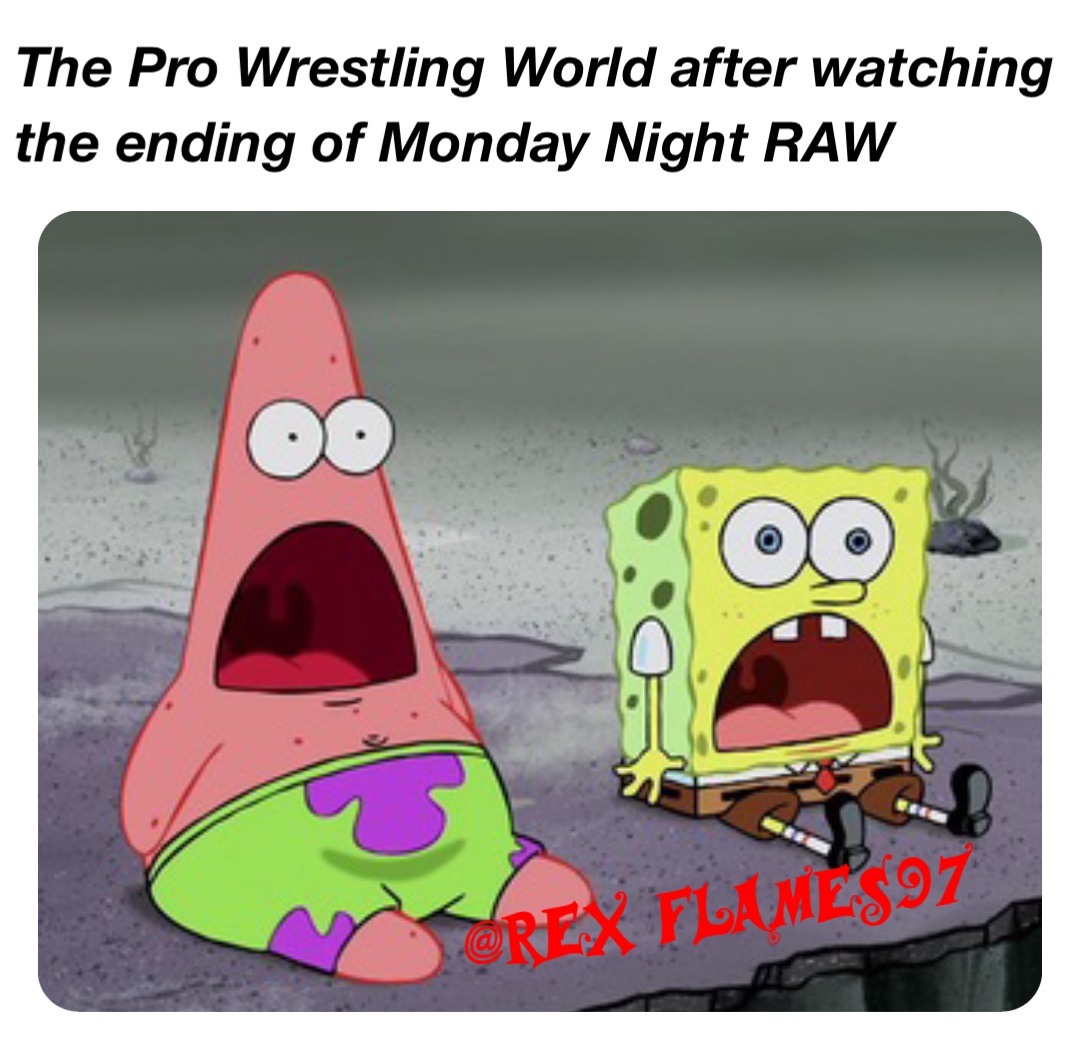 The Pro Wrestling World after watching the ending of Monday Night RAW