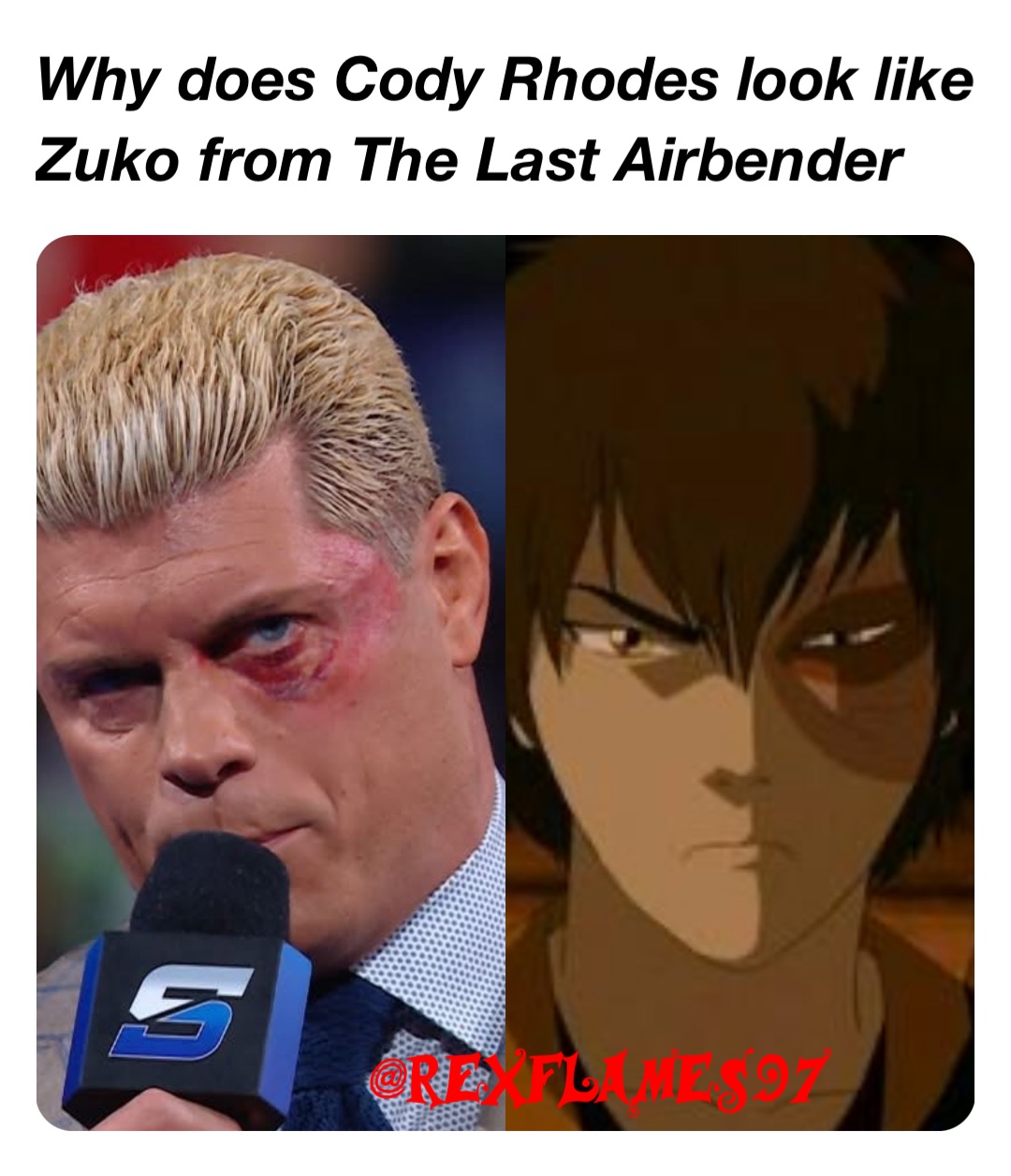 Why does Cody Rhodes look like Zuko from The Last Airbender