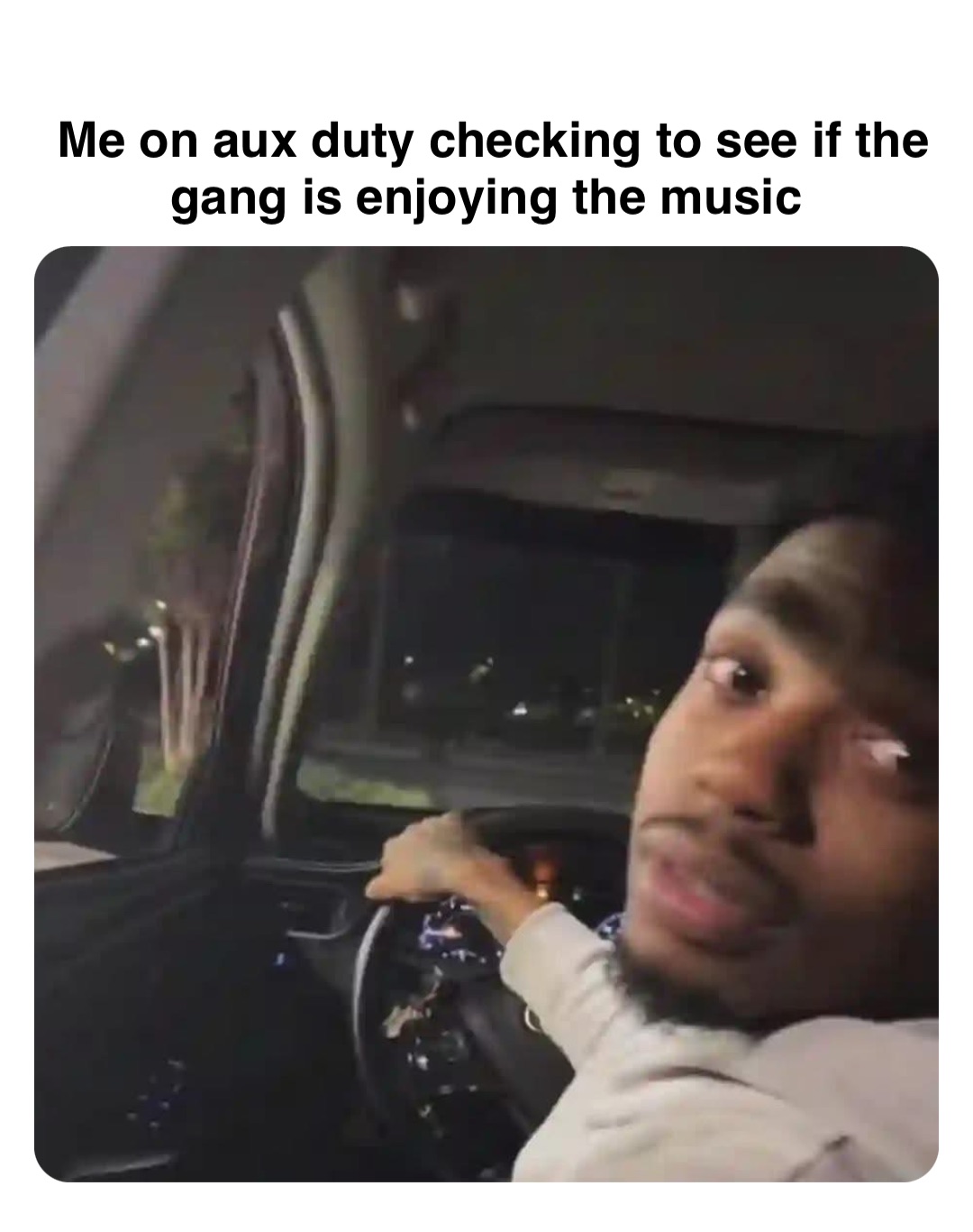 Double tap to edit Me on aux duty checking to see if the gang is enjoying the music