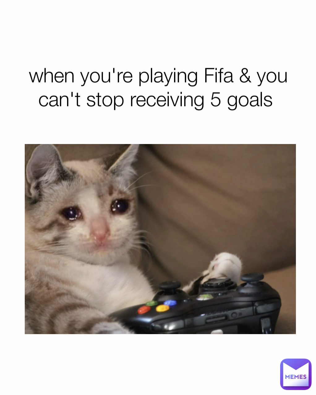 when you're playing Fifa & you can't stop receiving 5 goals 